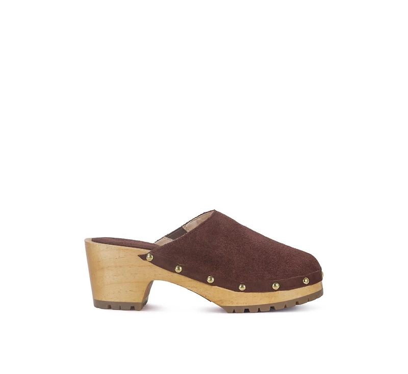 Cedrus Womens Fine Suede Studded Mules