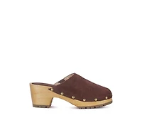 Cedrus Womens Fine Suede Studded Mules