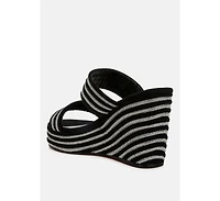 Danker Rhinestones Embellished Wedge Sandals