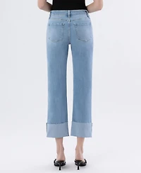 Vervet Women's High Rise Cuffed Straight Jeans