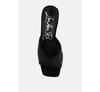 imprint heat set diamante slip on sandals