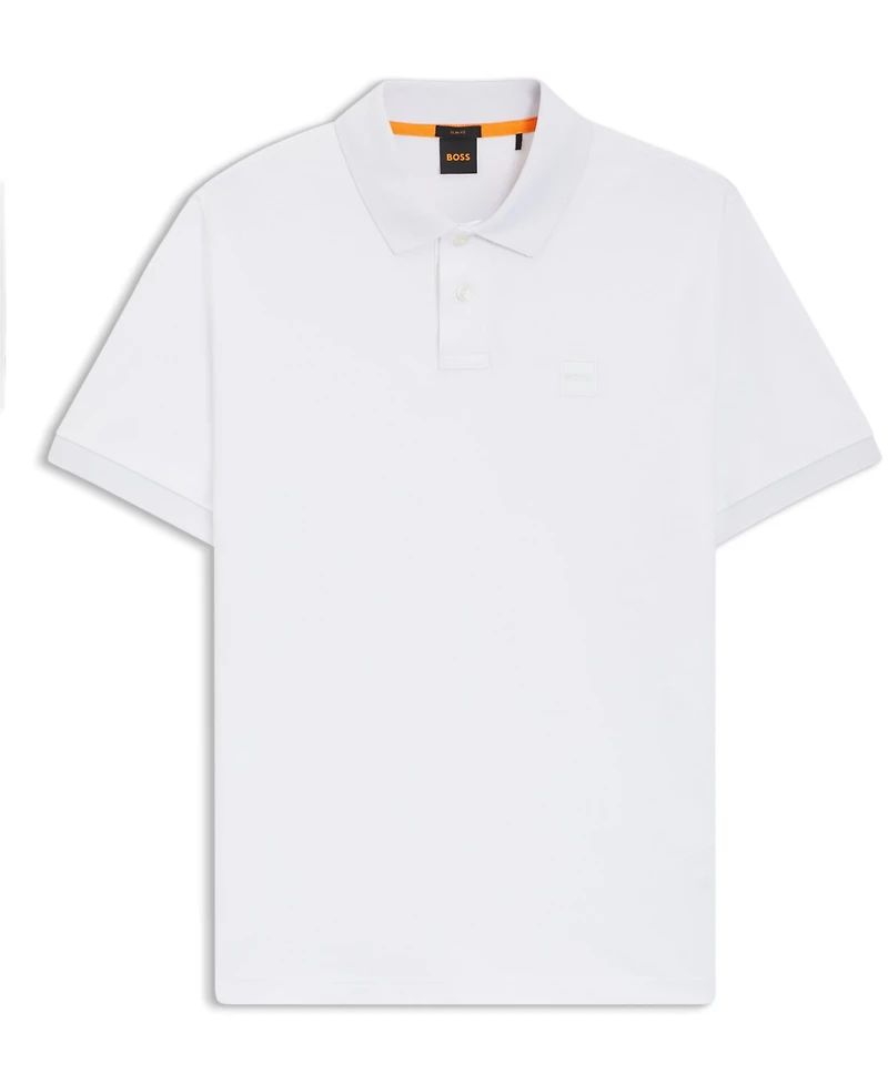 Boss by Hugo Men's Slim-Fit Stretch-Cotton Logo Patch Polo Shirt