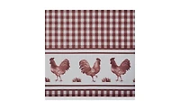 Kate Aurora Country Farmhouse Barnyard Plaid Rooster Kitchen Curtain Tier & Valance Set