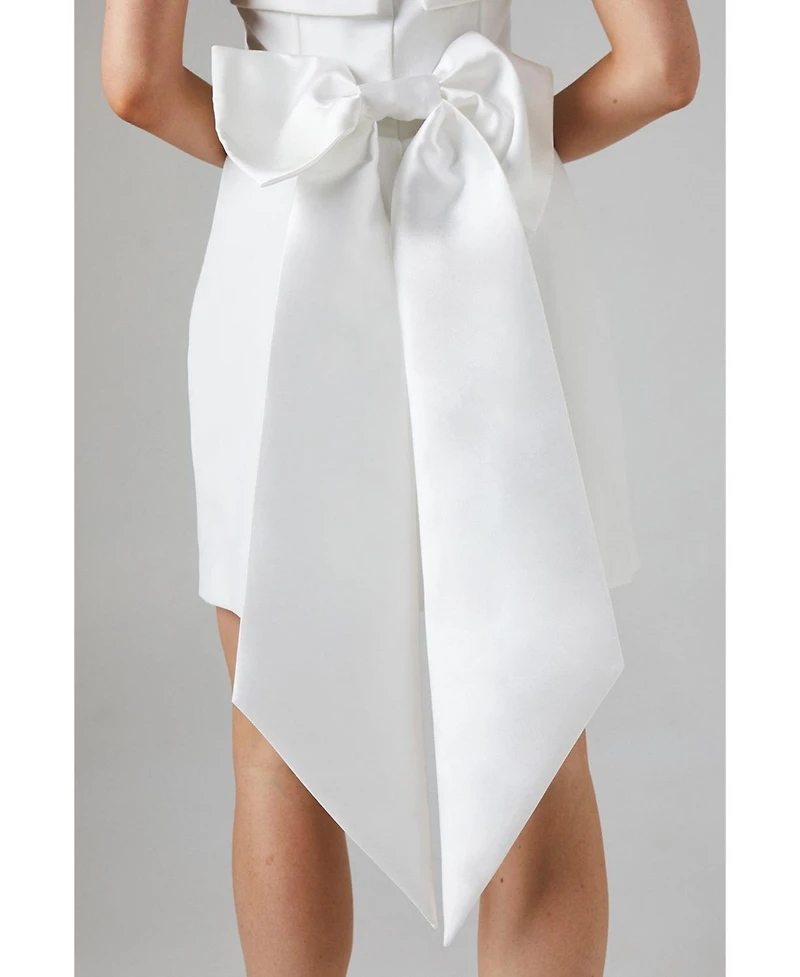Coast Women's Bow Back Bandeau Bridal Mini Dress