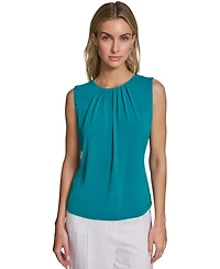 Calvin Klein Women's Sleeveless Pleated Neck Camisole Top