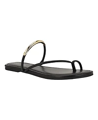Calvin Klein Women's Bienna Strappy Ornamented Flat Slip-On Sandals