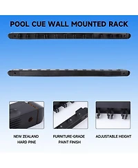 Gse Games & Sports Expert 2-Piece Wood 12 Billiard Pool cue Rack Wall Mounted Holders, Sticks Set.