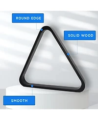 Gse Games & Sports Expert Solid Wood 8-Ball Triangle Ball Rack for 2-1/4" Pool Balls, Billiard Table