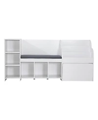 Slickblue Wooden Kids Storage Bench with Bookshelf and Toy Box