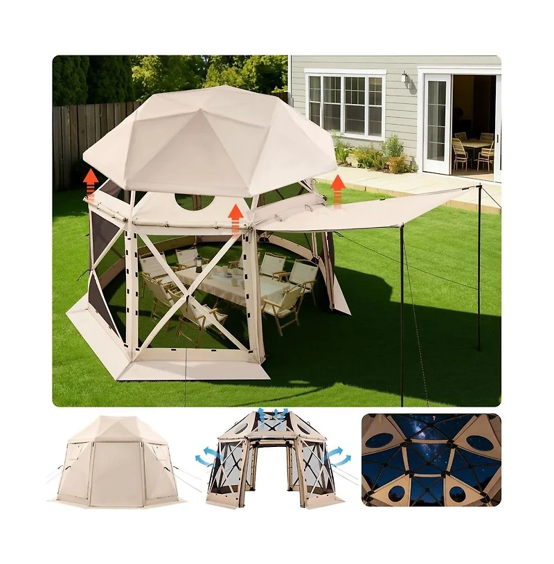 Slickblue 12x12 Screen House Canopy Tent with Removable Top