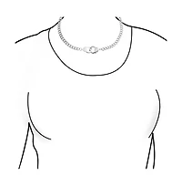 Bling Jewelry Punk Rocker Biker Jewelry Chain Statement Handcuff Necklace Stainless Steel 20 Inch