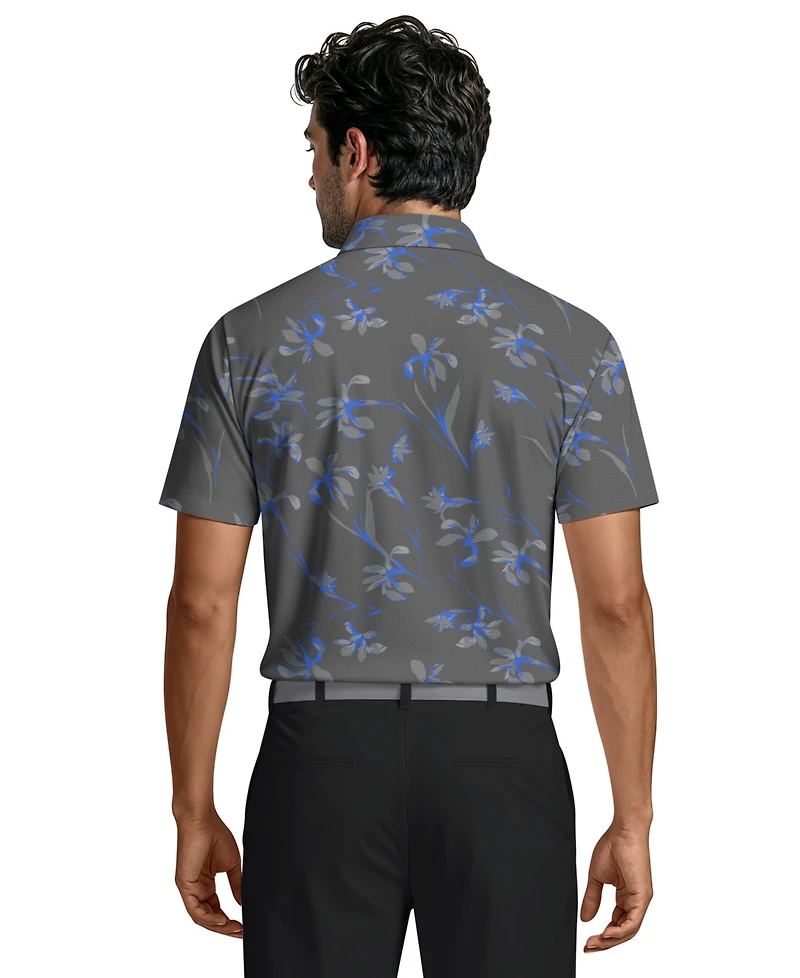 Pga Tour Men's Energized Floral Print Golf Polo Shirt