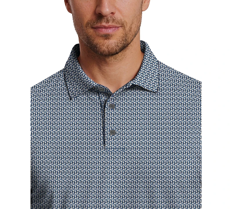 Pga Tour Men's Micro Print Golf Polo Shirt