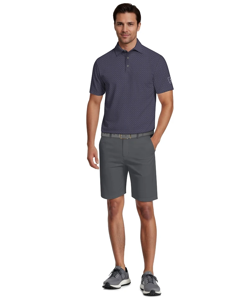Pga Tour Men's Essential Geo Print Golf Polo Shirt