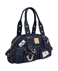 True Religion Multi-Patch Denim Satchel