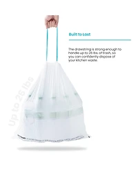 Home Zone Living Code 30R Drawstring Kitchen Trash Bags Custom Fit for 8 Gallon Recycling Bins, 30-Count