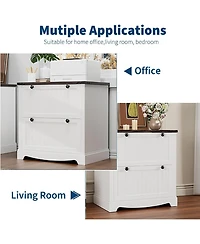 gaomon Farmhouse File Cabinets with 2 Drawers,30" File Cabinets with Hanging File Folders for A4/Letter/Legal Size Documents