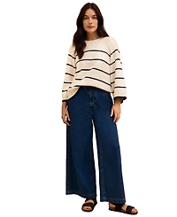 Celtic & Co. Women's Raglan Crop Sleeve Crew Sweater