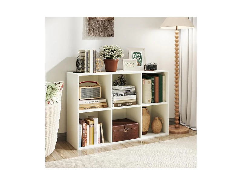 Slickblue Modern 6-Cube Organizer Bookcase with Anti-Tip Hardware