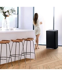 Home Zone Living 19 Gallon Large Kitchen Trash Can with Soft Close Lid, Liner-Free Stainless-Steel Body