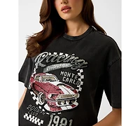 Guess Women's Short-Sleeve Race Car Graphic T-Shirt