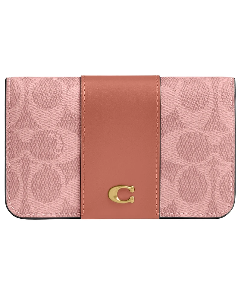 Coach Canvas Signature Essential Slim Mini Card Case Wallet