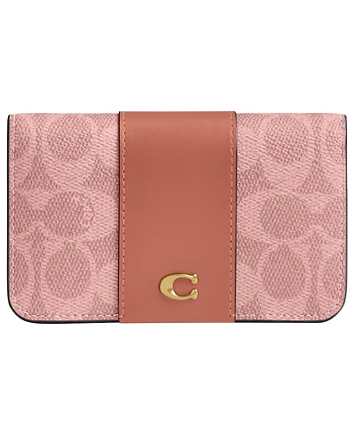 Coach Canvas Signature Essential Slim Mini Card Case Wallet