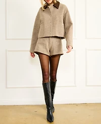 Line & Dot Front Zipper Ingrid Shorts