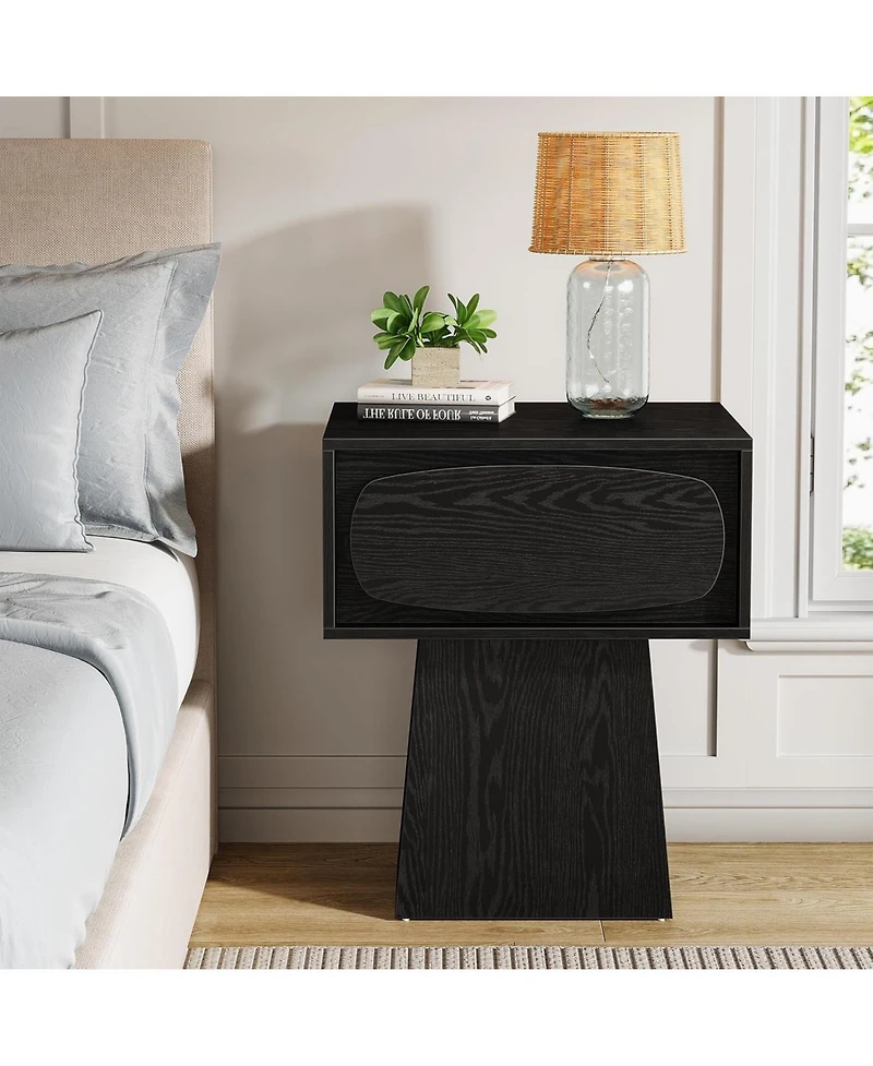 Tribesigns Modern Side End Table with Storage Drawer for Living Room, Bedroom and Small Space