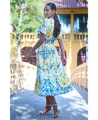 Yumi Women's Lemon-Print Midi Dress