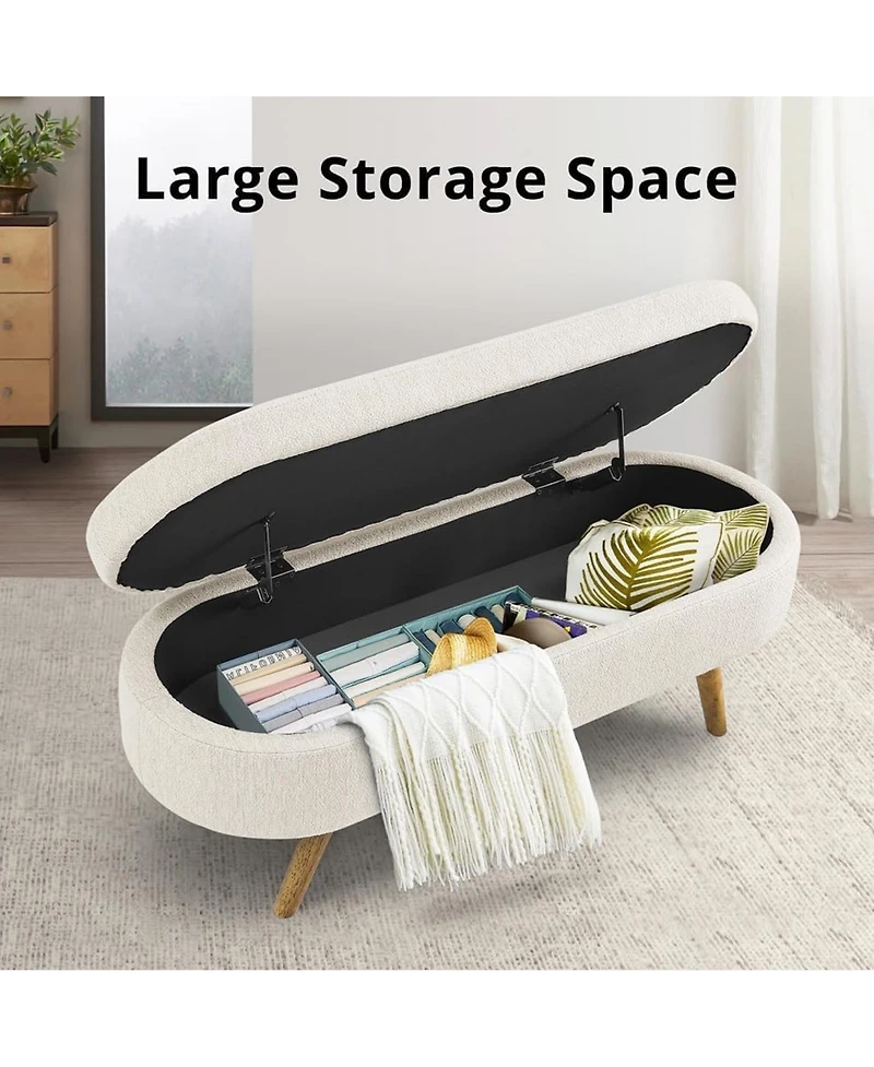 Rainsken Oval Storage Ottoman Bench