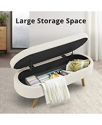 Rainsken Oval Storage Ottoman Bench