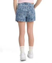 abercrombie kids Girls' 5-18 High Rise Relaxed Floral Denim Shorts