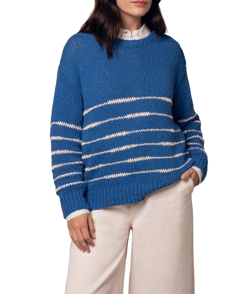 Celtic & Co. Women's Long Sleeve Drop Stitch Breton Sweater