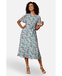Yumi Women's Blossom Print Midi Skater Dress