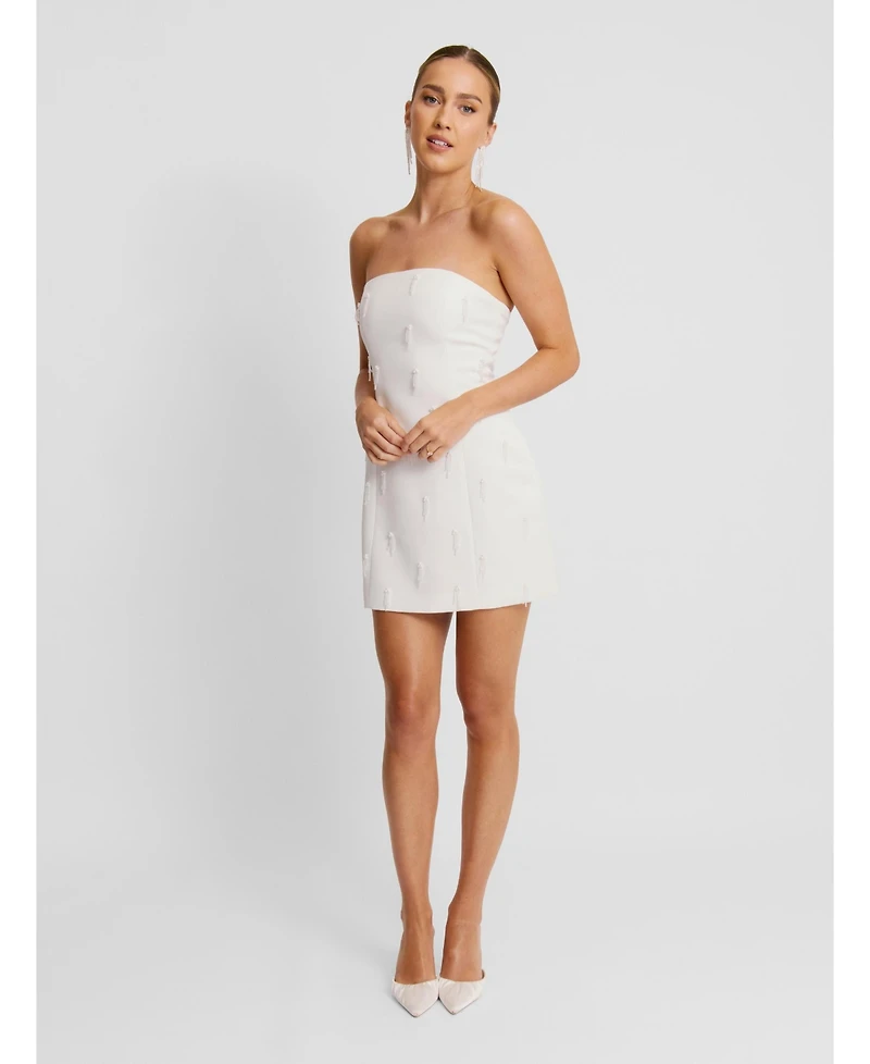 Six Stories Women's Bandeau Embellished Diamante Mini Dress