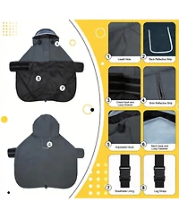 Aronkl Waterproof Windproof Dog Rain Jacket with Hood for Active Breeds