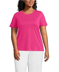 Lands' End Plus Relaxed Supima Cotton Crew Neck T-Shirt