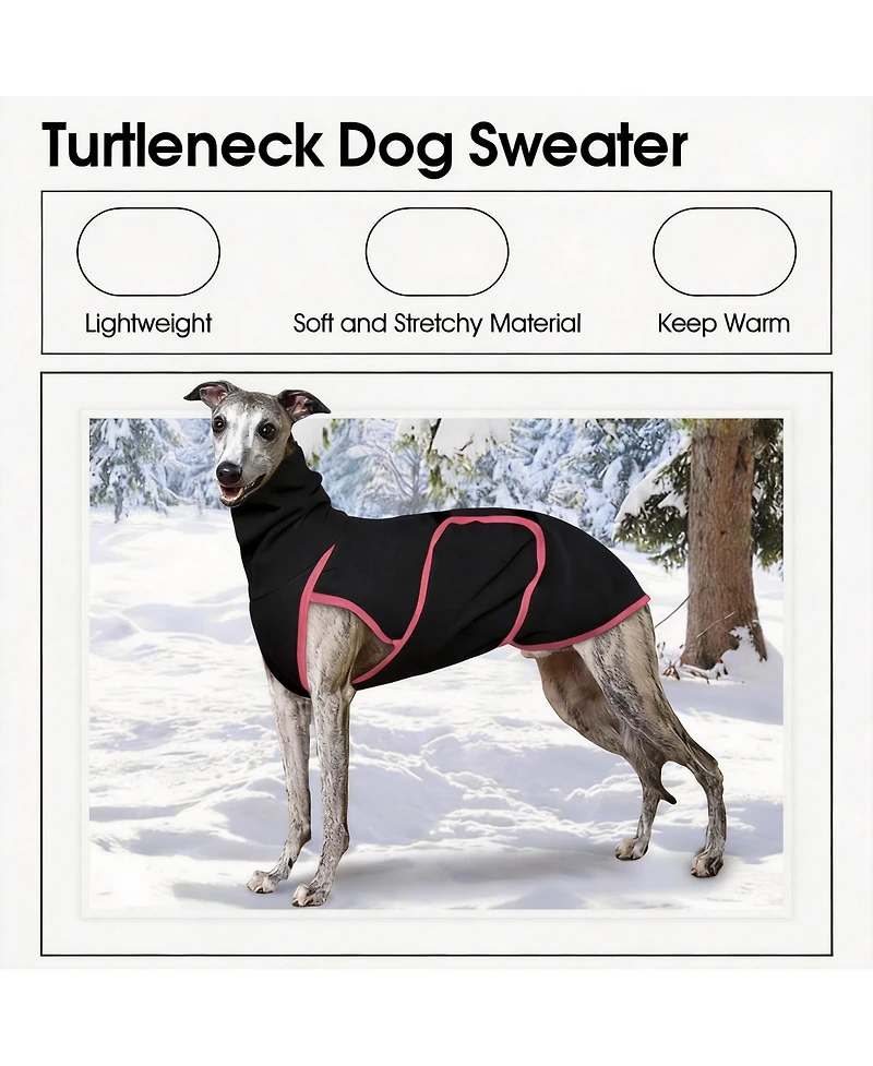 Aronkl Soft Turtleneck Dog Anxiety Jacket for Cold Weather