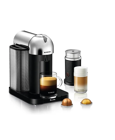 Nespresso Vertuo Coffee and Espresso Machine by Breville, Chrome with Aeroccino Milk Frother