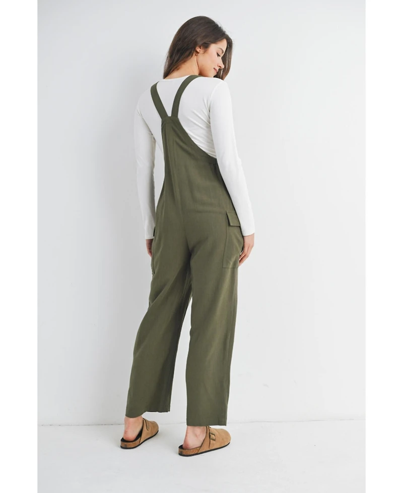 Hello Miz Maternity Straight Leg Adjustable Overalls