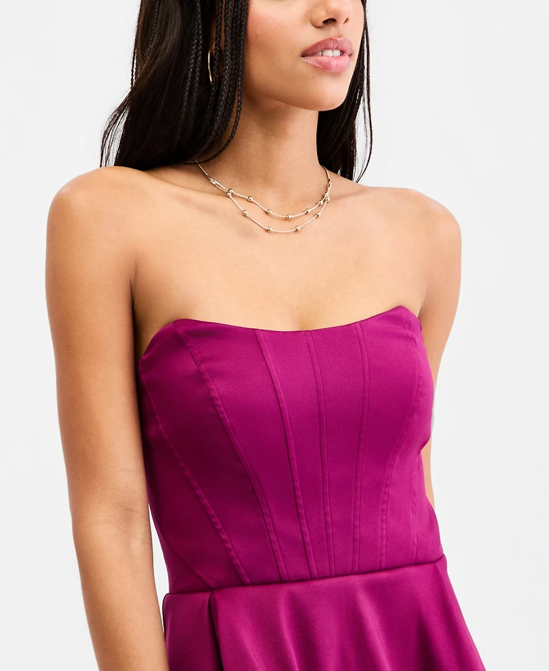 Emerald Sundae Juniors' Strapless Ruffle-Tiered Dress