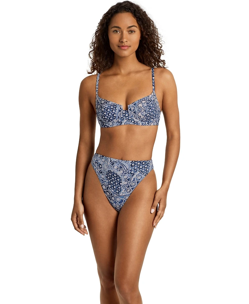 Lauren Ralph Women's High-Leg Swim Bottoms