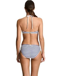 Lauren Ralph Lauren Womens Shirred Stripe Swim Top Stripe Pull On Swim Bottoms