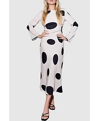 Warehouse Women's Polka Dot Scoop Back Maxi Dress