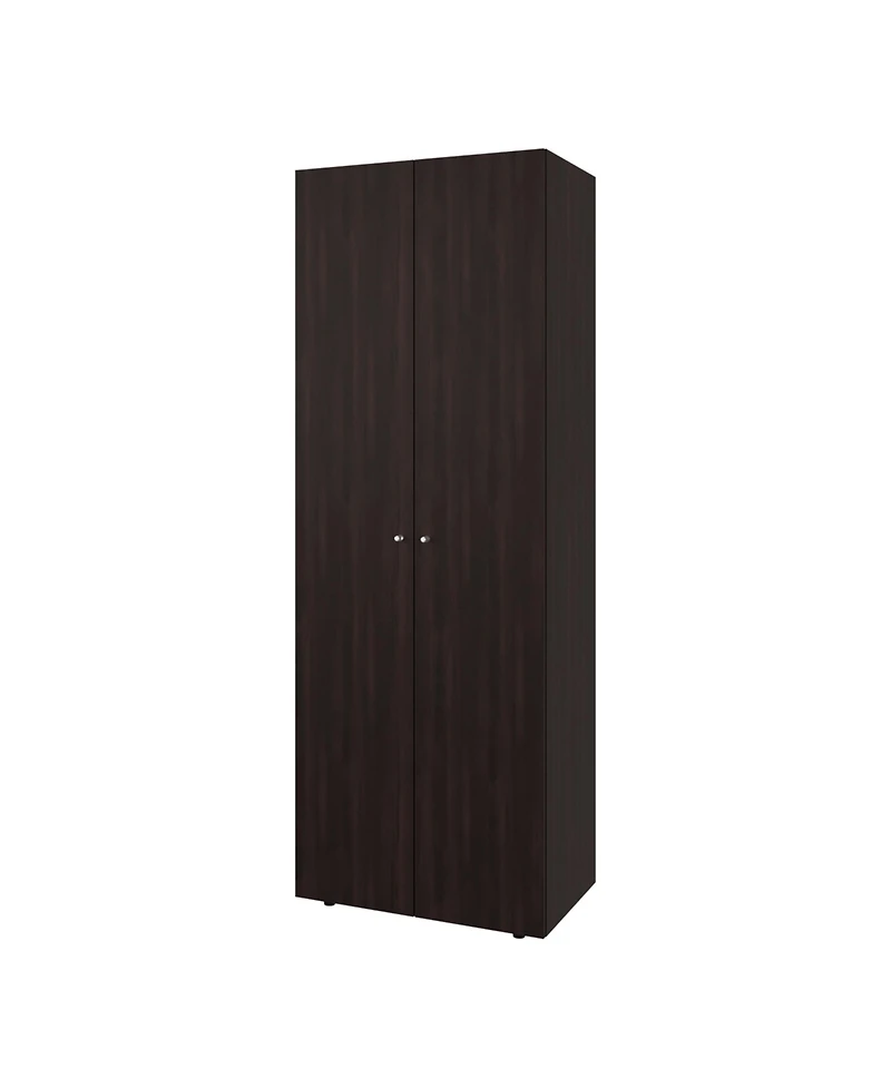 Flynama Armoire with 2 Doors 4 Shelves in Walnut and Wengue Space Saving Bedroom Storage Cabinet