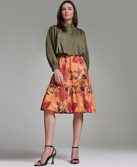 Bcbg Women's Long-Sleeve Mock Neck Cropped Jacket