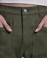 Bcbg Women's Mid-Rise Pocket Detail Barrel Pants