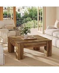 Tribesigns Square Coffee Table, 39-Inch Farmhouse Wooden Coffee Table with Sturdy Legs