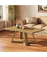 Tribesigns 47.2" Rectangle Coffee Table for Living Room, Farmhouse Style